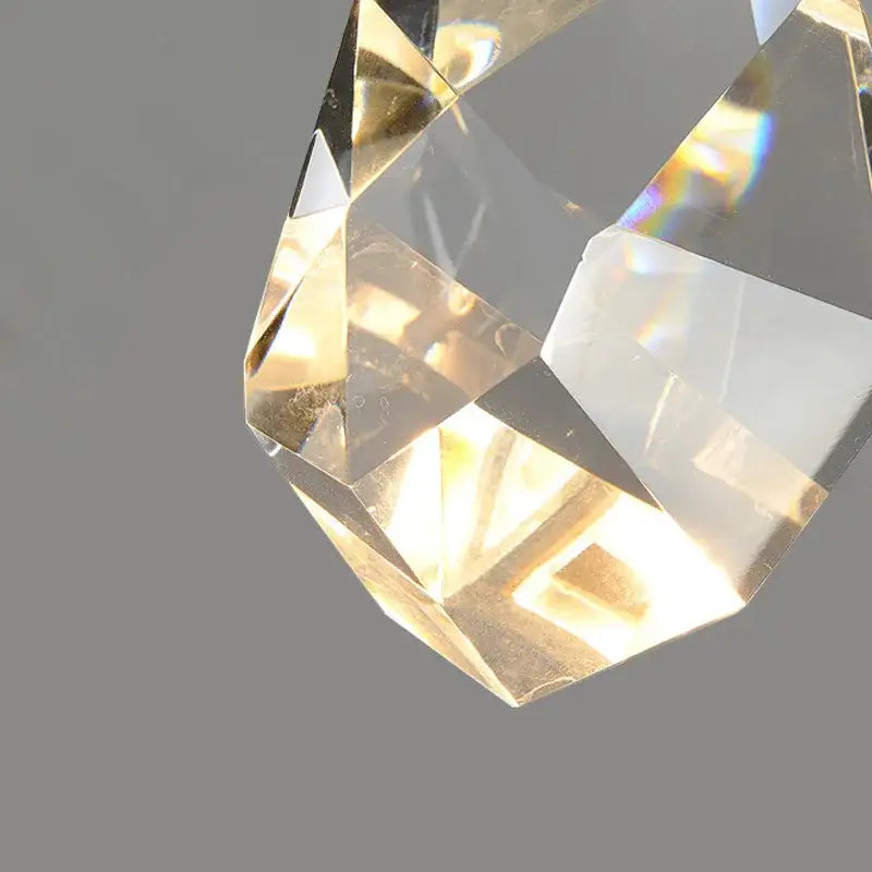 Modern gold crystal wall lamp bedroom faceted glass light