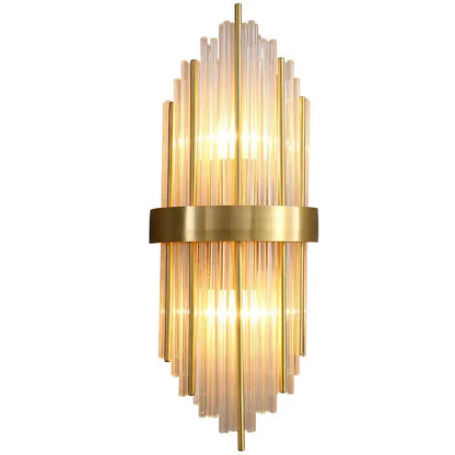 Modern gold crystal wall lamp bedroom glass sconce