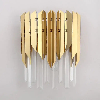 Modern gold crystal wall lamp bedroom metallic sconce