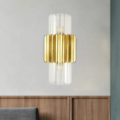 Modern gold crystal wall lamp bedroom sconce light