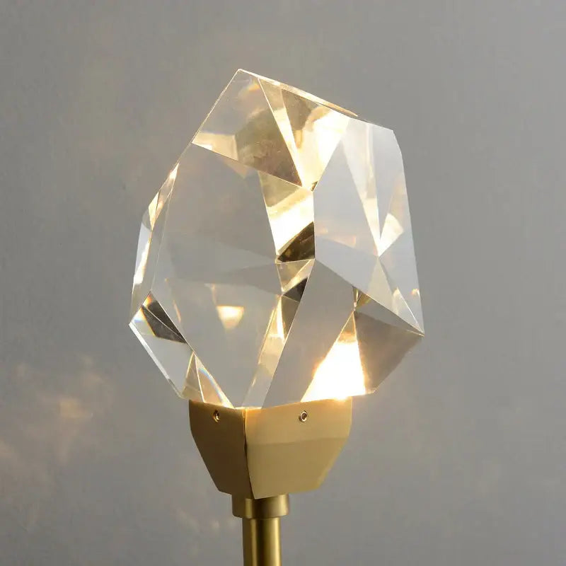 Modern gold crystal wall lamp bedroom slender led sconce