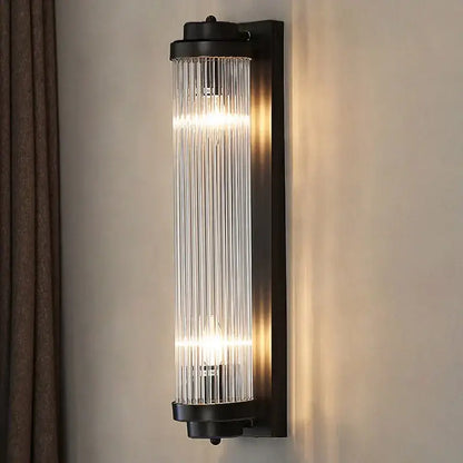 Modern gold crystal wall lamp for bedroom with glass rods