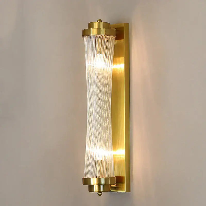 Modern gold crystal wall lamp for bedroom with glass rods