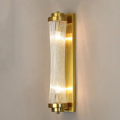 Modern gold crystal wall lamp for bedroom with glass rods