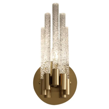 Modern gold crystal wall lamp for living room with vertical rods