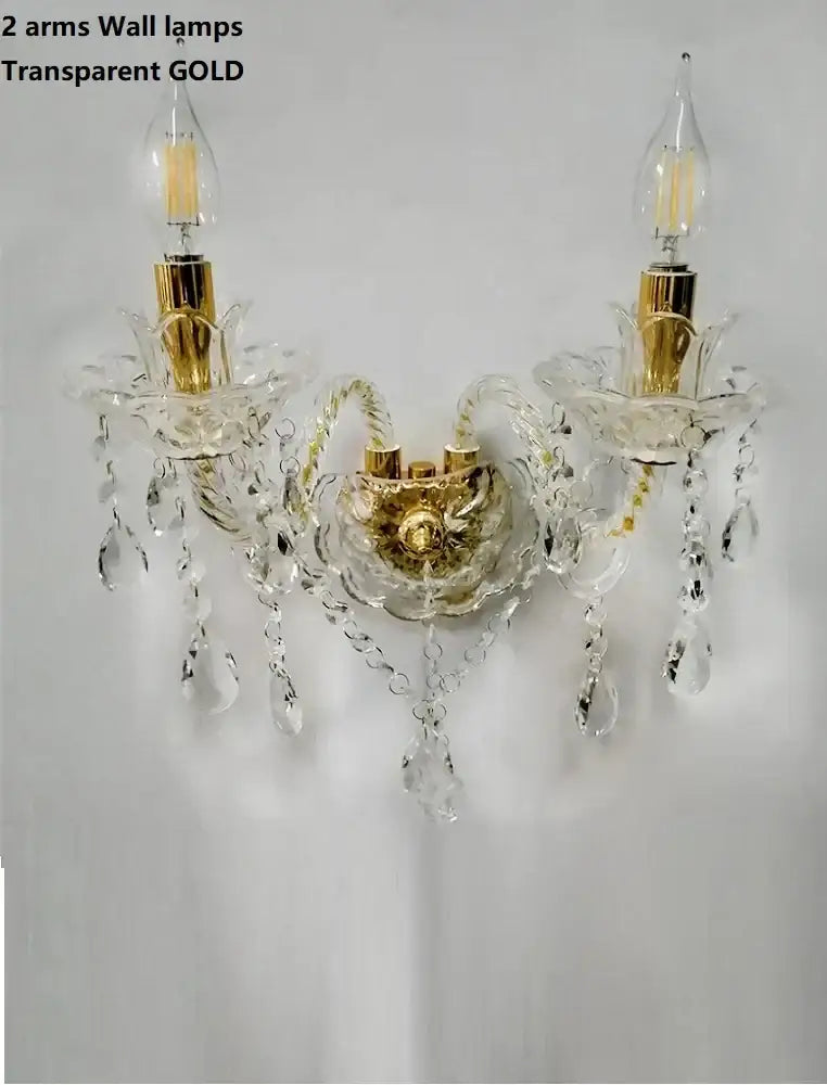Modern gold crystal wall lamp living room decorbites crystal light
