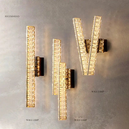 Modern gold crystal wall lamp living room elegant lighting