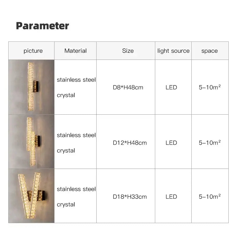 Modern gold crystal wall lamp living room elegant lighting