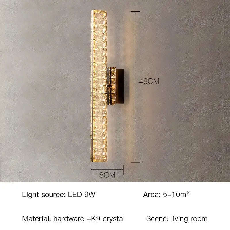 Modern gold crystal wall lamp living room elegant lighting