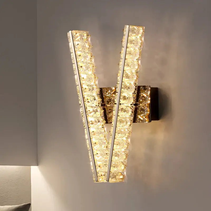 Modern gold crystal wall lamp living room elegant lighting
