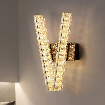 Modern gold crystal wall lamp living room elegant lighting