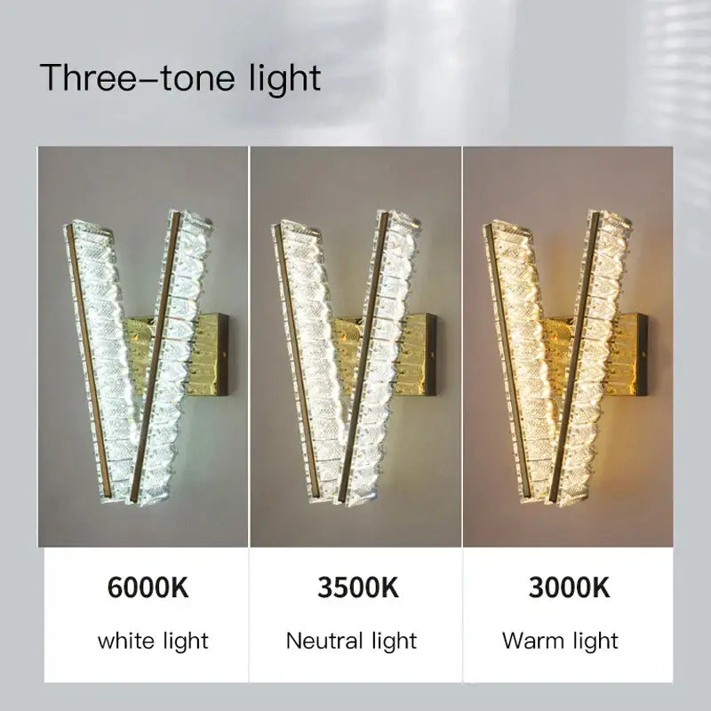 Modern gold crystal wall lamp living room elegant lighting
