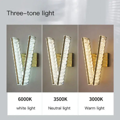 Modern gold crystal wall lamp living room elegant lighting