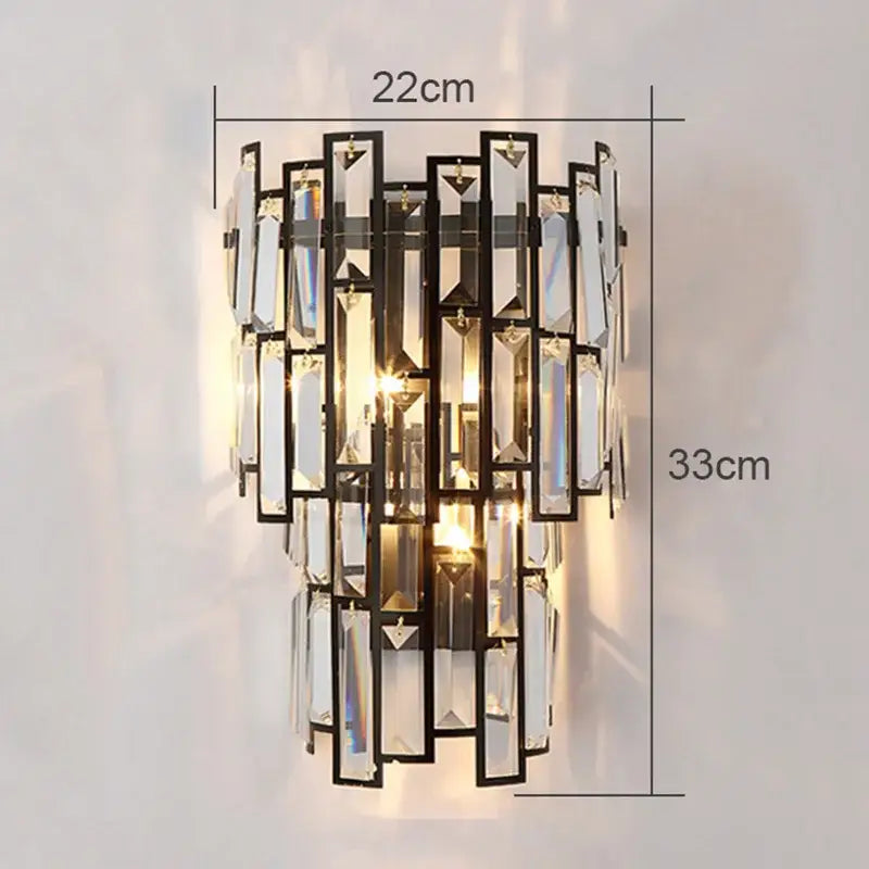 Modern gold crystal wall lamp living room glass sconce