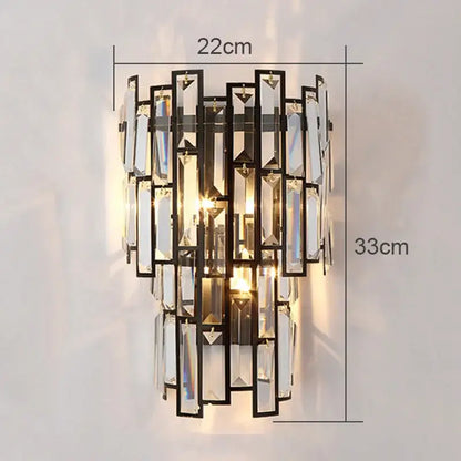 Modern gold crystal wall lamp living room glass sconce