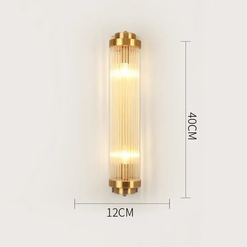 Modern gold crystal wall lamp living room glass sconce