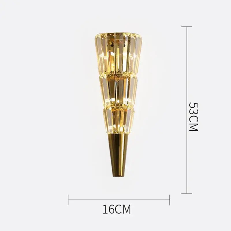 Modern gold crystal wall lamp living room glass sconce