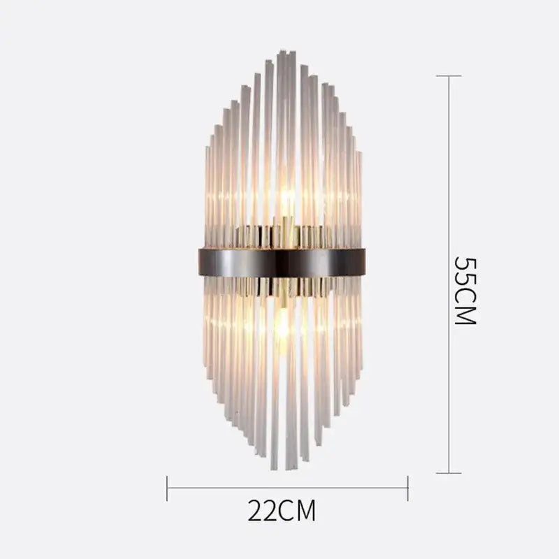 Modern gold crystal wall lamp living room glass sconce