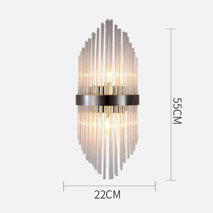Modern gold crystal wall lamp living room glass sconce