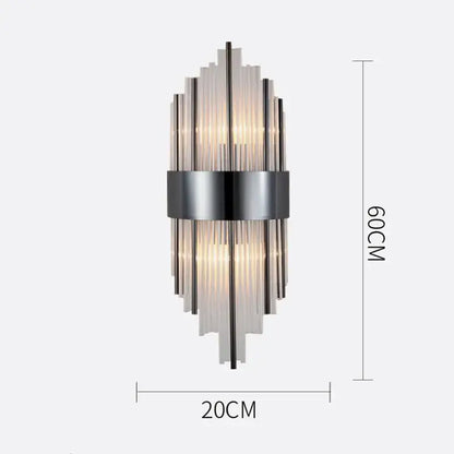 Modern gold crystal wall lamp living room glass sconce