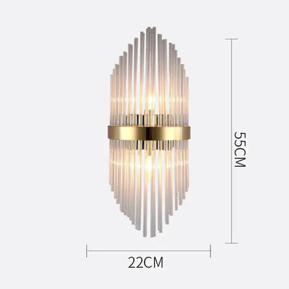 Modern gold crystal wall lamp living room glass sconce
