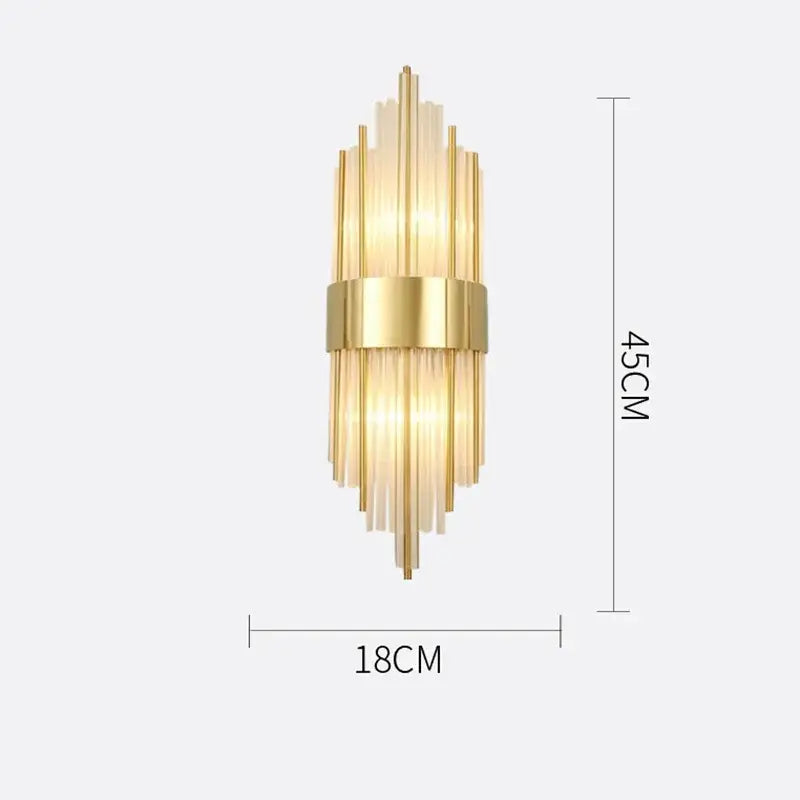 Modern gold crystal wall lamp living room glass sconce