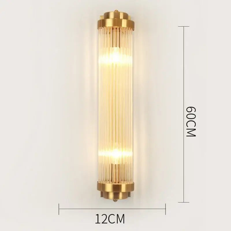 Modern gold crystal wall lamp living room glass sconce