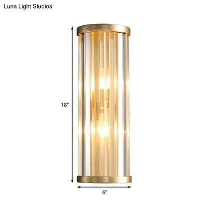 Modern gold crystal wall lamp two lights bedroom sconce