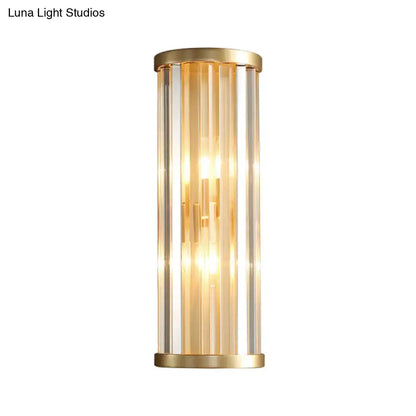Modern gold crystal wall lamp two lights bedroom sconce