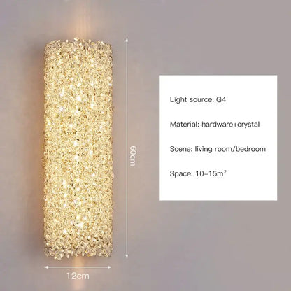 Modern gold crystal wall lights sconce – bedroom night light