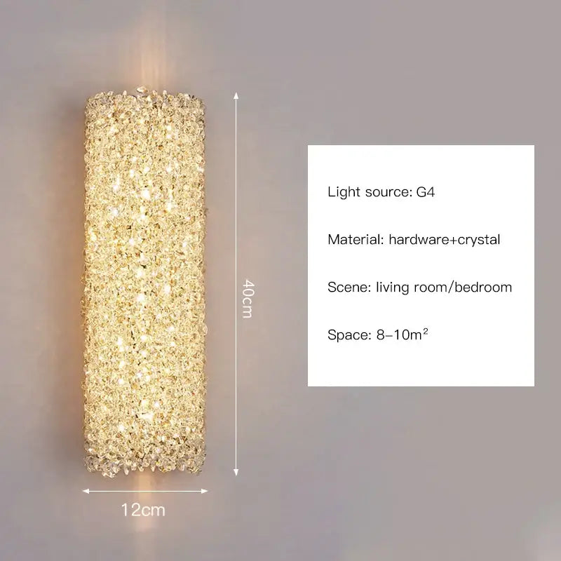 Modern gold crystal wall lights sconce – bedroom night light