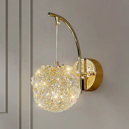 Modern gold crystal wall lights sconce – bedroom night light