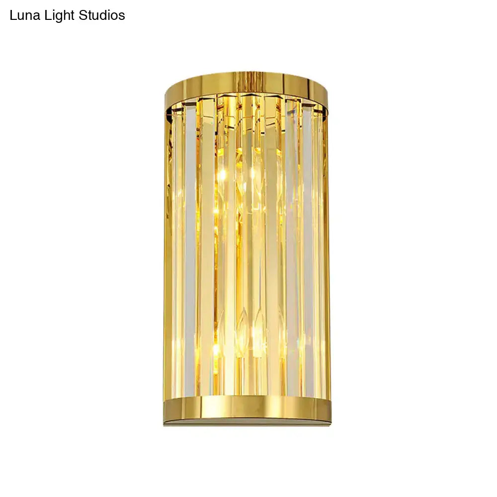 Modern gold crystal wall mount lighting bedroom sconce