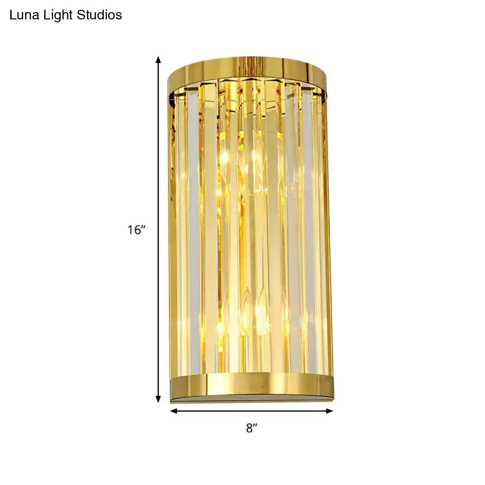 Modern gold crystal wall mount lighting bedroom sconce