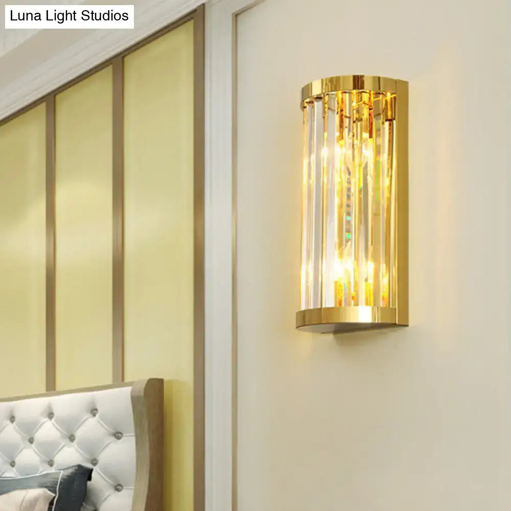 Modern gold crystal wall mount lighting bedroom sconce