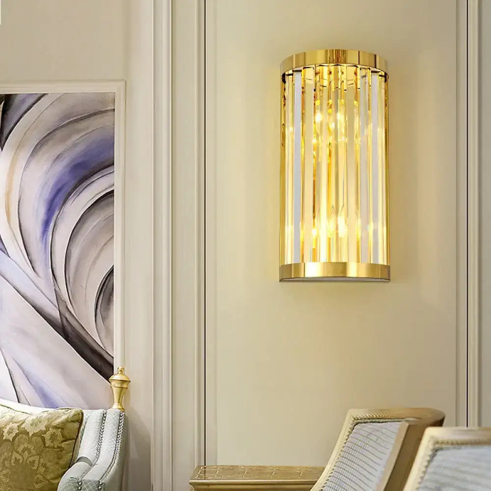 Modern gold crystal wall mount lighting bedroom sconce