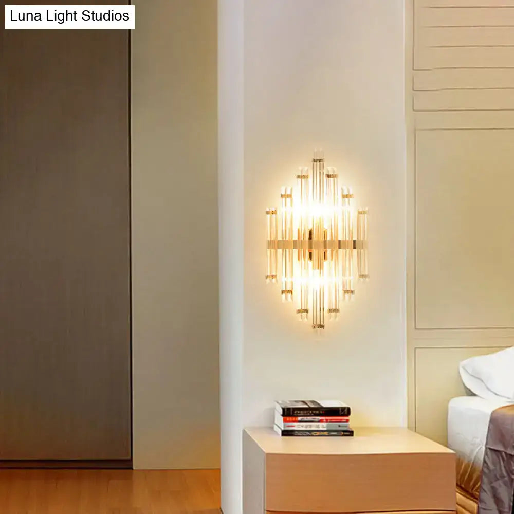 Modern gold crystal wall mounted lamp for living room