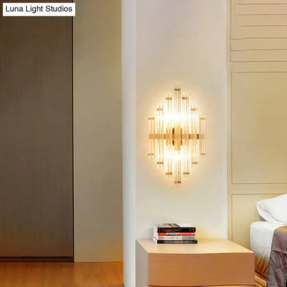 Modern gold crystal wall mounted lamp for living room