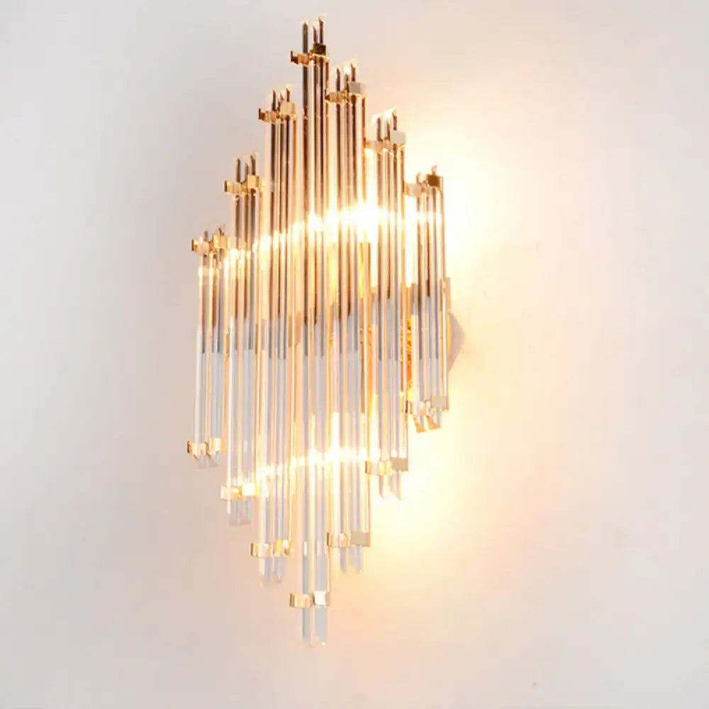 Modern gold crystal wall mounted lamp for living room