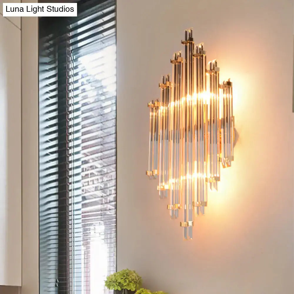 Modern gold crystal wall mounted lamp for living room