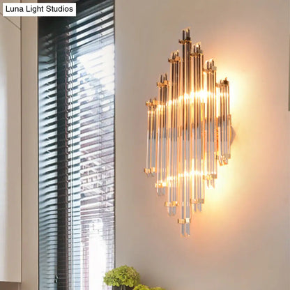 DecorBites™ Modern Gold Crystal Wall Mounted Lamp - Prismatic, 2-Light Sconce for Living Room