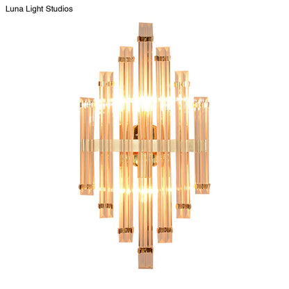 DecorBites™ Modern Gold Crystal Wall Mounted Lamp - Prismatic, 2-Light Sconce for Living Room