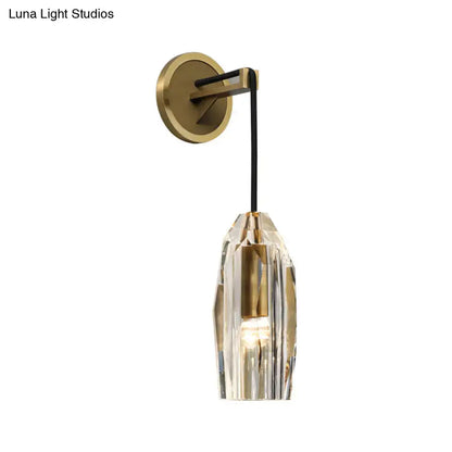 Modern gold crystal wall sconce bedroom direct wired electric light