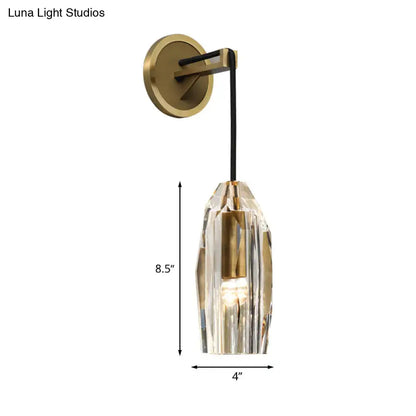 Modern gold crystal wall sconce bedroom direct wired electric light