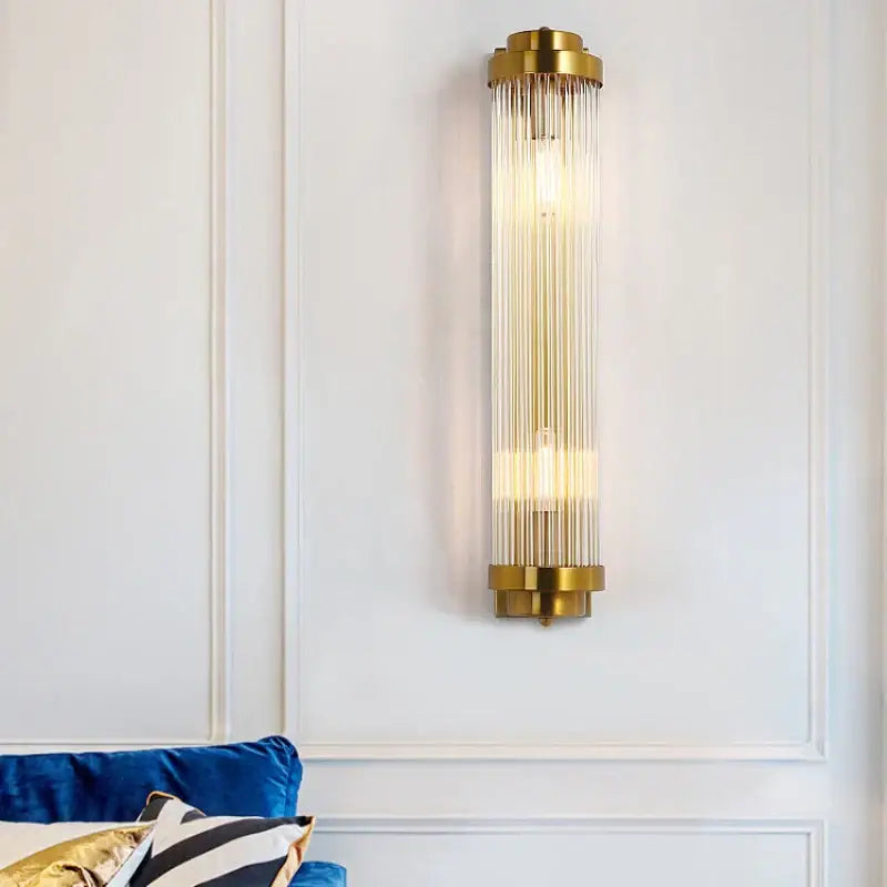 Modern gold crystal wall sconce bedroom glass light fixture
