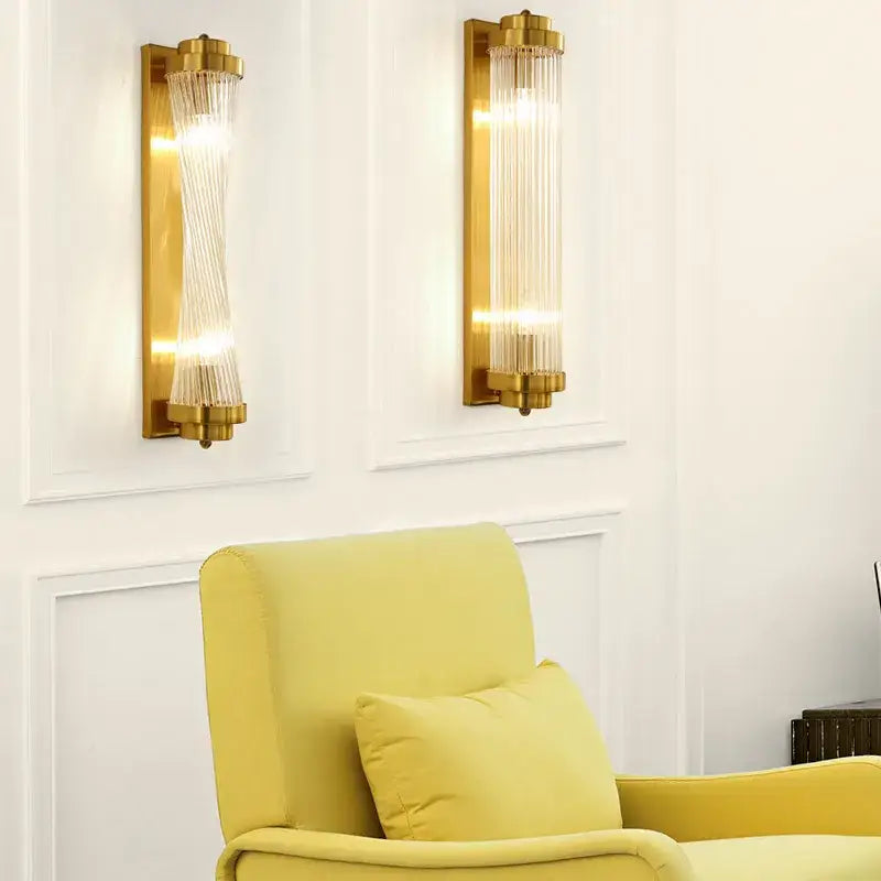 Modern gold crystal wall sconce bedroom glass light fixture