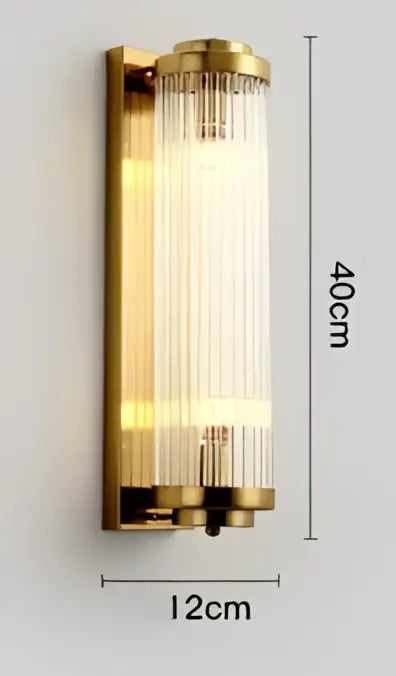 Modern gold crystal wall sconce bedroom glass light fixture