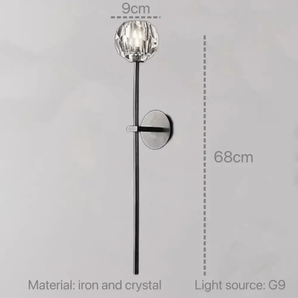 Modern gold crystal wall sconce bedroom led fixture