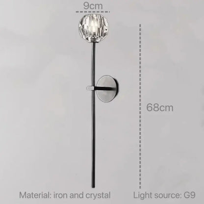 Modern gold crystal wall sconce bedroom led fixture