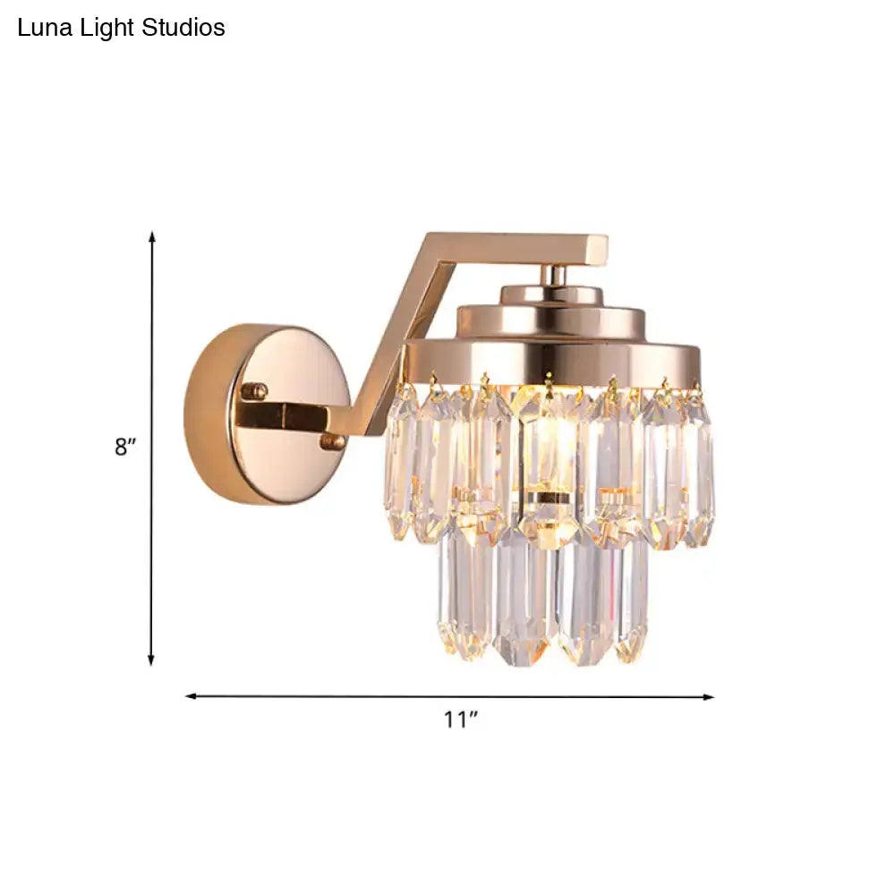 Modern gold crystal wall sconce bedroom led lighting fixture